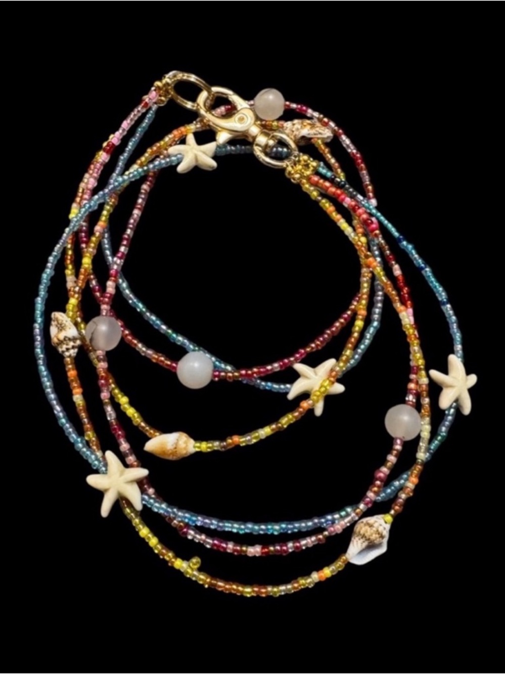 Sea Party 3 Tier Beaded Necklace.